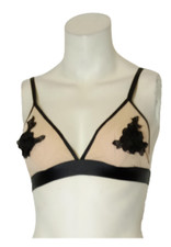Emory Park Black  Tan Flower Bralette