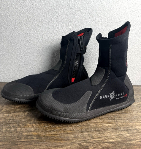 Aqua Lung SuperZip Ergo 3mm Dive Boots Womens US 8 Neoprene Scuba Fin Boots