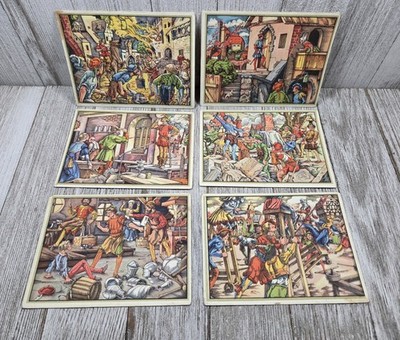 Vintage Tengelmann German Trade Cards Estates Guilds & Trades 1575 Lot Of 6