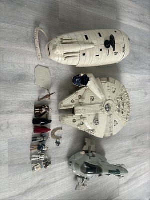Vintage 70er Millennium Falcon Star Wars Konvolut mit Figuren und Zubehör