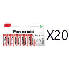 240 x AA Genuine Panasonic Zinc Carbon Batteries - New R6 1.5V Longest Expiry UK 0.20 per battery
