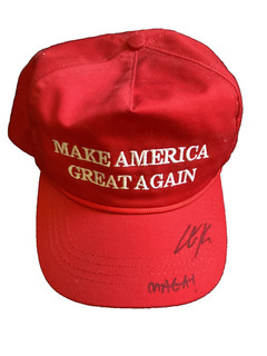 CHARLIE KIRK AUTOGRAPHED MAKE AMERICA GREAT AGAIN PATRIOTIC CAP NYC PROOF PICS
