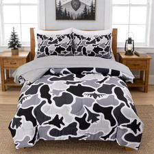 Kids Teens Fighter Jet Camouflage Bedding Set, 5-Piece Twin Size Comforter Set w