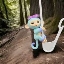 Purple Hair Blue Fingerling Kids Talking Baby Monkey Ava EUC Animal 40 Sounds