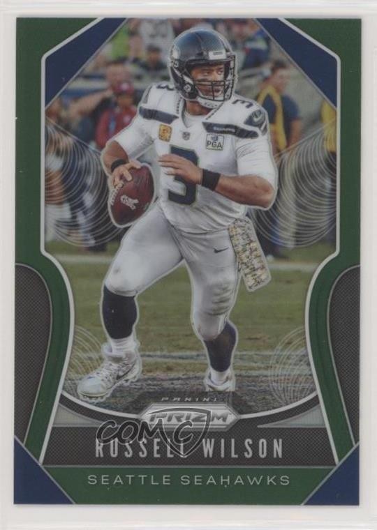 2019 Panini Prizm Green Prizm Russell Wilson #258 1m8i