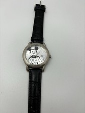 VTG Disney Parks Limited Release Mickey Mouse Watch Black Leather Band Stainless