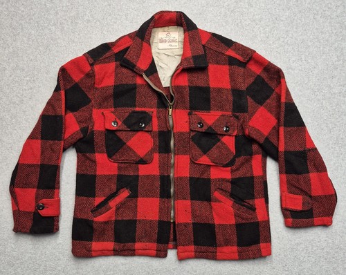 Big Mac, Big Mac Penneys Mackinaw Hunting Jacket Mens M Red Plaid Wool Vintage 50s Talon