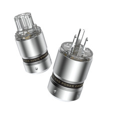 Pair Hi-End Rhodium Plated US male Power Plug HIFI IEC Female Cable Connector