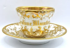 Antique KPM Gold Porcelain OVERSIZED Chocolate Coffee Mug Pauline Munter Germany