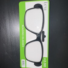 ICU Eyewear Black Reading Glasses 2.00 Strength Magnify Optical Readers NWT