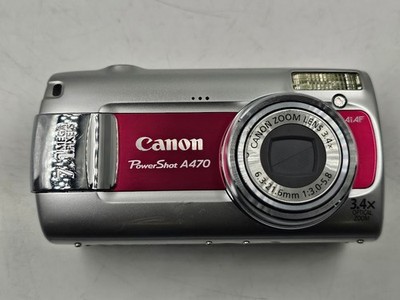Canon PowerShot A470 7,1 MP Digitalkamera Silber/Rot - Funktioniert