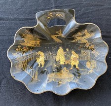 Ancien ramasse miettes Napoléon III/décor japonisant/art de la table ancien