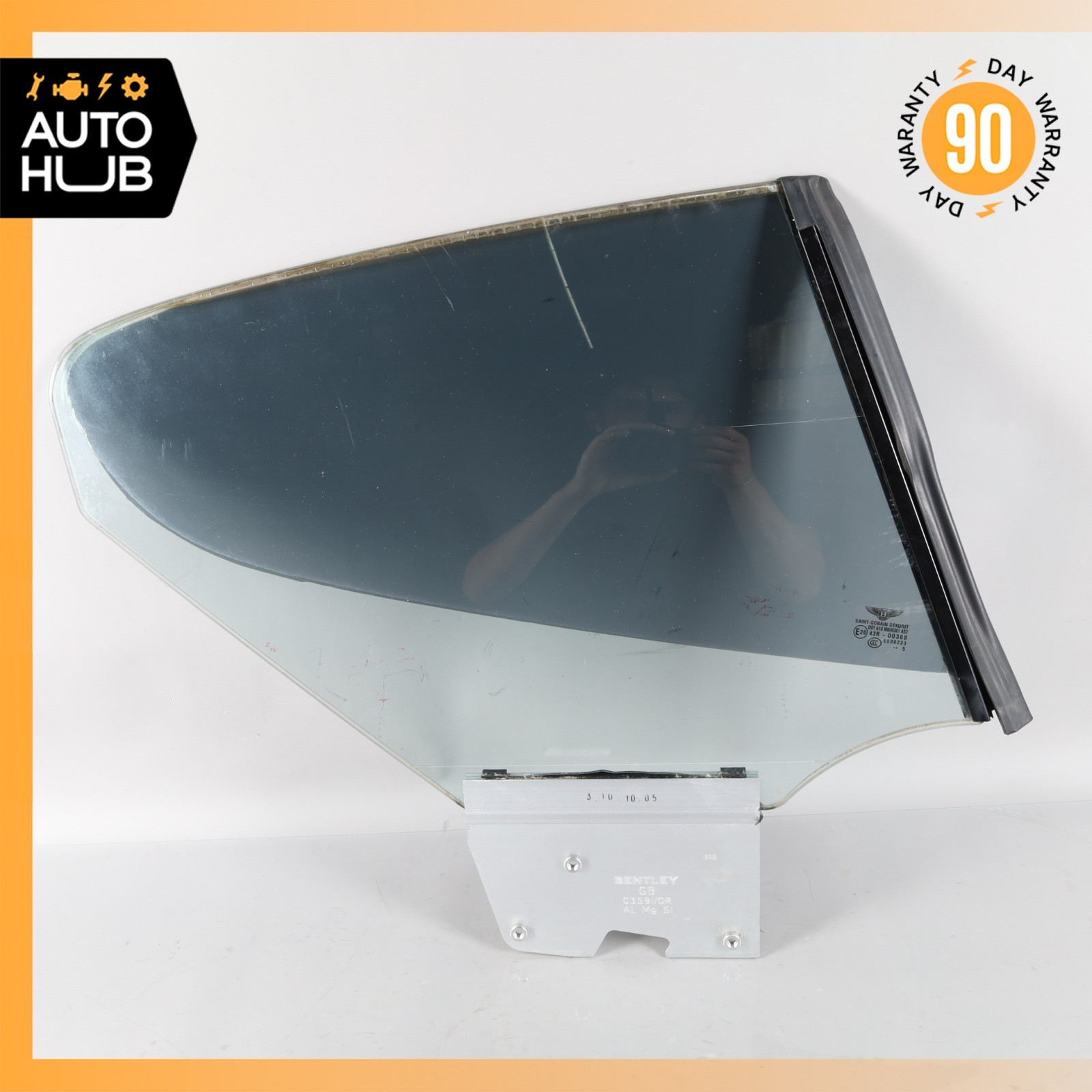 03-10 Bentley Continental GT Coupe Rear Right Side Quarter Window Glass OEM 61k