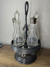Antique Victorian Silver Plate Castor Cruet Condiment Set.
