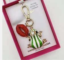 NIP True To Form Frog Handbag Charm Key Ring Clip On Bag Tote Backpack
