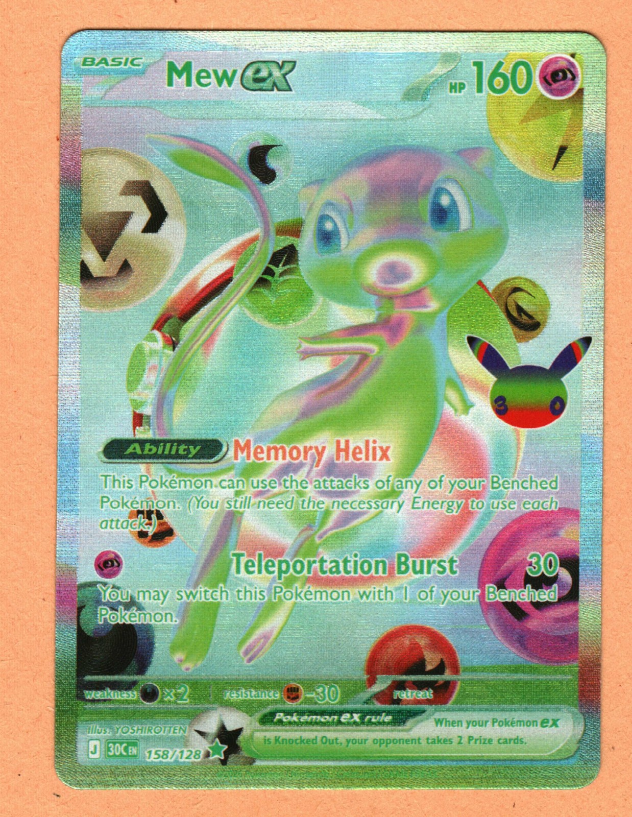 Mew ex *MINT/NM* Future Rare Holo *30th Celebration* #158/128 * Pokemon