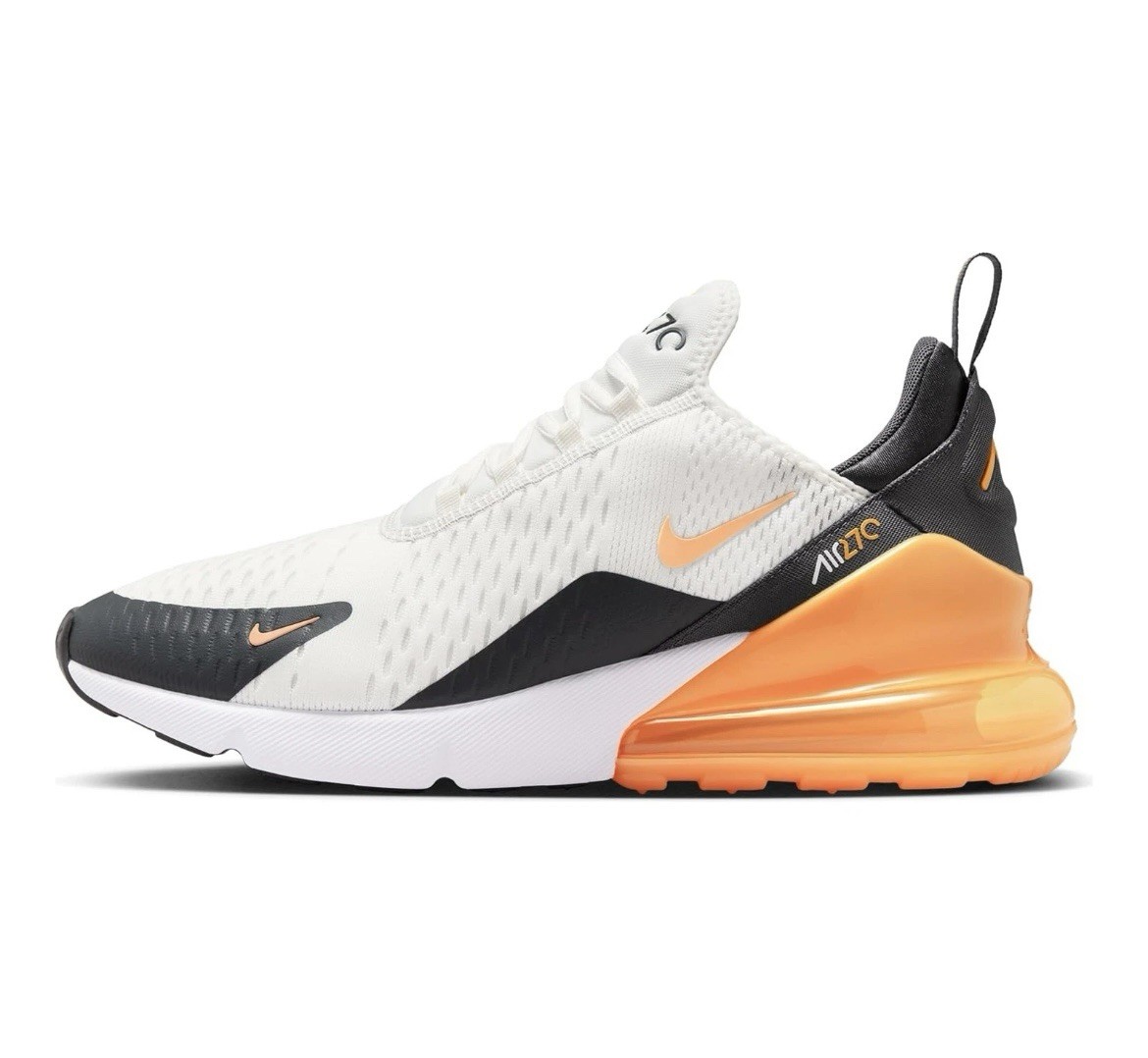 Nike Air Max 270 Summit White Laser Orange Sneakers AH8050-114 Men's Sizes NEW