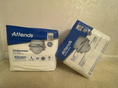 Attends Extra Heavy Absorbency Underwear 2packs Large 18 Count