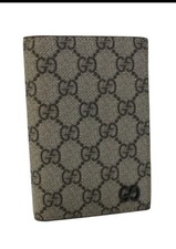 Gucci Monogram Coated Canvas Passport Book Brown