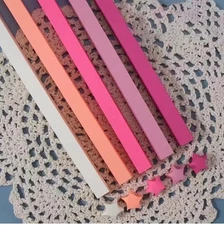 1080 Sheets Origami Paper, 5 Assortment Colors Paper Lucky Star Strips, Pink