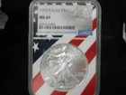 1997 AMERICAN SILVER EAGLE NGC MS69 USA FLAG CORE