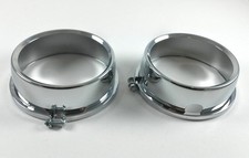 NOS VINTAGE MADE IN USA CHROME METER COVER SET