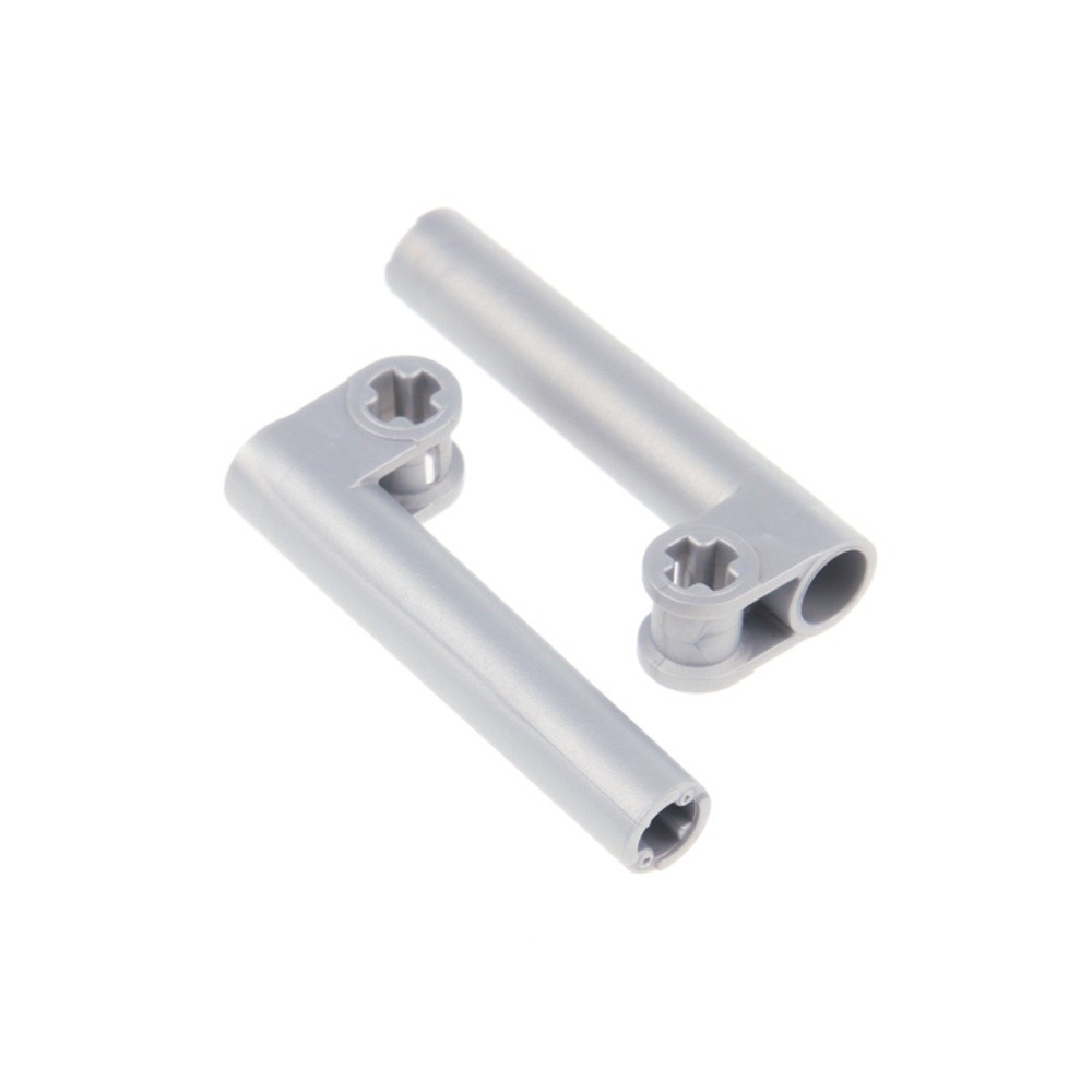 2x LEGO Technic Axle Connector 2x5 Flat Silver Curved 65443 53586