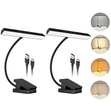 2 Pack Rechargeable Music Stand Lights - Eye Caring 47 LED Clip on Piano Ligh...