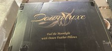 downluxe Goose Feather Down Pillows Set of 2 Queen Size Horizontal Stripes