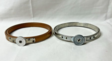 Lot of 2 Antique QUEEN Tension Wheel 4" Embroidery Hoops 1 Wood & 1 Metal