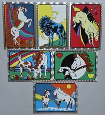 6 Vintage Horse Prismatic Vending Machine Stickers Collectible NOS, HTF, Kodak