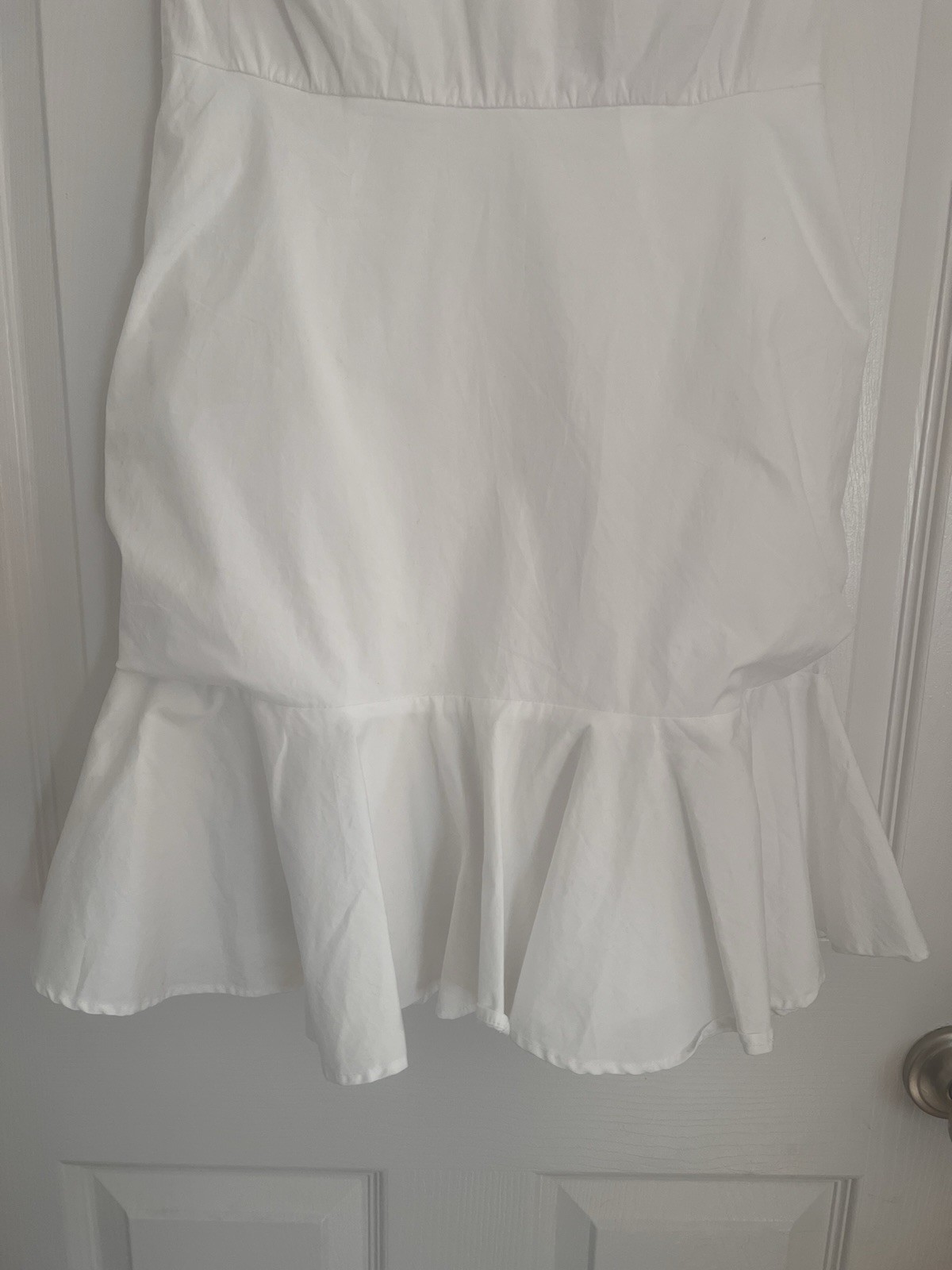 Veronica Beard White Button Down CottonRuched Dre… - image 5