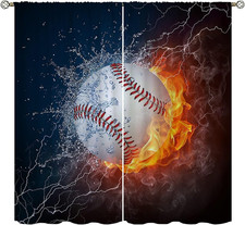 Baseball Blackout Curtains Home Decor,American Flag Professional Grand Arena Sta