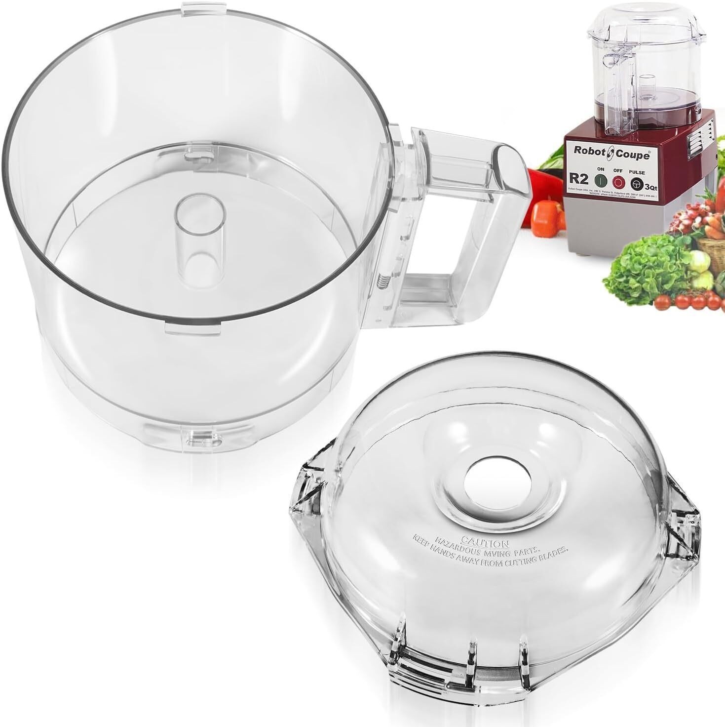 106458S Cutter Bowl Lid and 112204S Cutter Bowl Kit for Robot Coupe R2 3L Gb