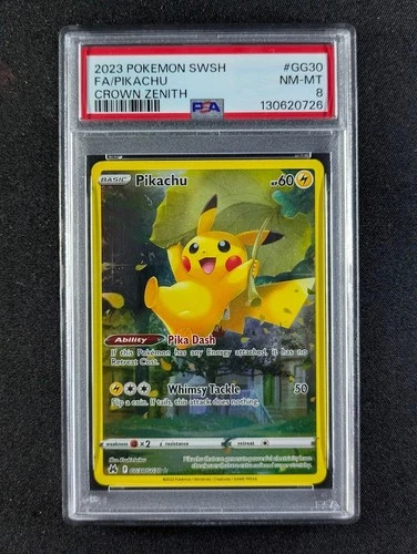 2023 Pokemon PIKACHU #GG30/GG70 Crown Zenith Galarian Gallery Ultra Rare PSA 8