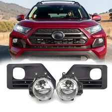 For 2019 2020 2021 Toyota Rav4 Adventure Adv Bumper Fog Lights Lamp Pair w/Bulbs