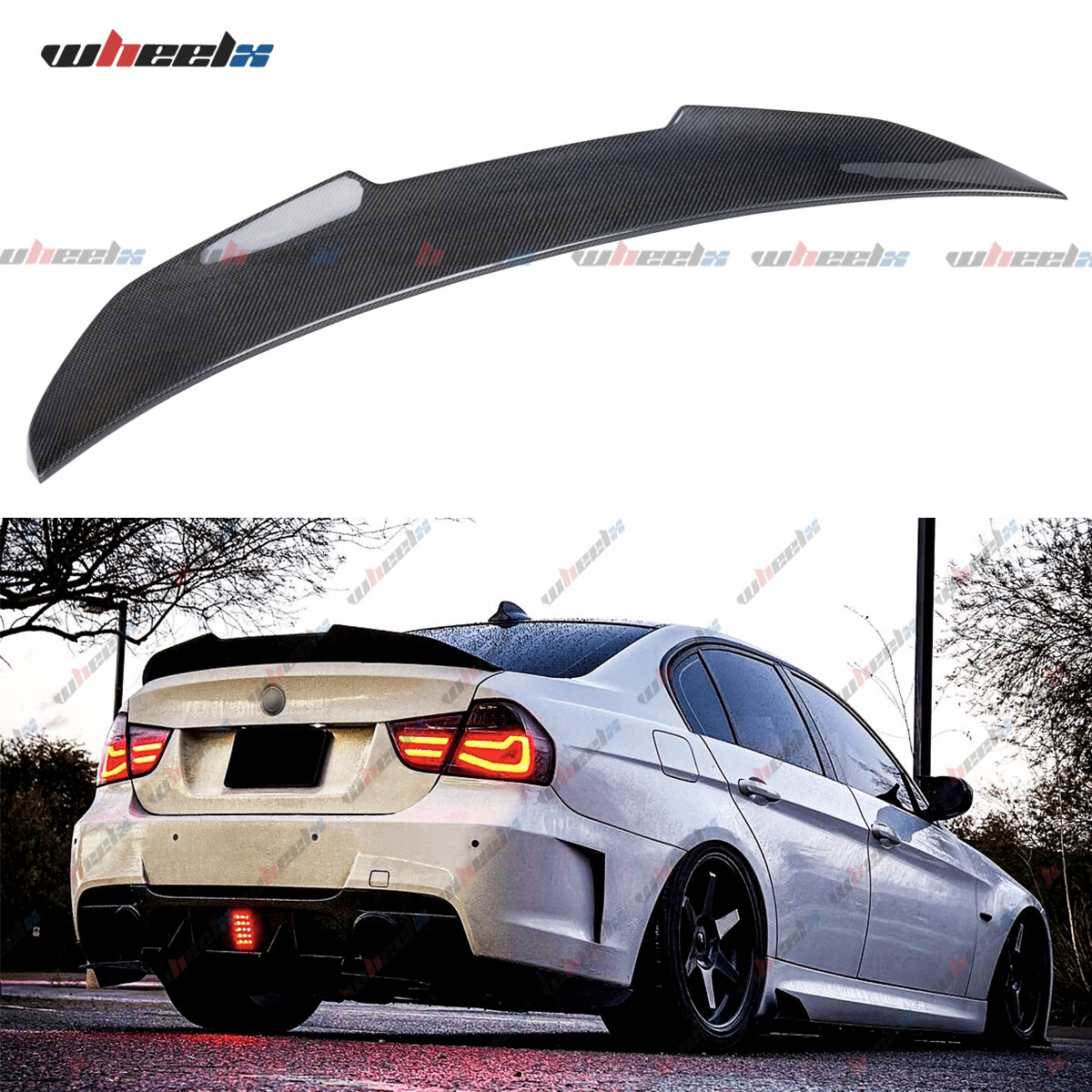 Real Carbon Fiber Spoiler For 06-11 BMW E90 Sedan / E90 M3 PSM-Style Trunk Wing