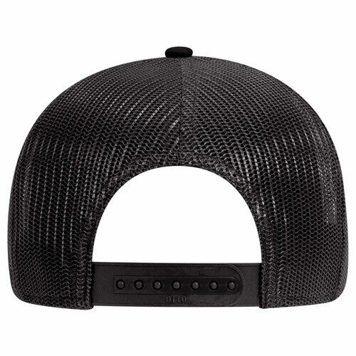 Black Trucker Hat 6 Panel Low Profile Adjustable Mesh Back Hat 1dz New 83-1273 - Picture 3 of 3