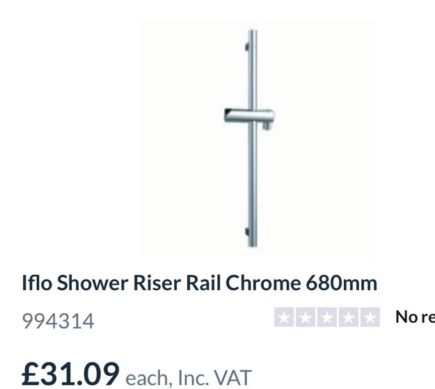 Iflo Shower Riser Rail Chrome 680mm 994314 RRP £31