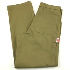 $495 Pantalones de Carpintero KENZO Paris Logo Parche Caqui Oscuro Verde Para Hombre Talla 30