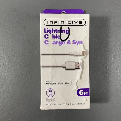 Infinitive Durable 6 Ft. 8 Pin Connector Cable Charge & Sync for Apple Devices