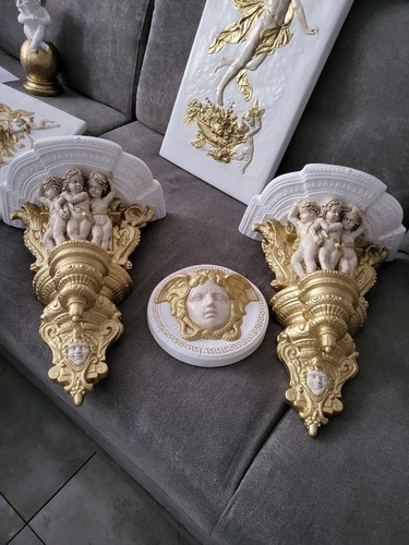 3 x Bas Relief Konsolen Karyatide Griechisches stuck gips Stucco Greece Angel - Bild 11 von 24