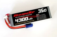 RoaringTop LiPo Battery Pack 35C 4300mAh 4S 14.8V with EC5 Plug