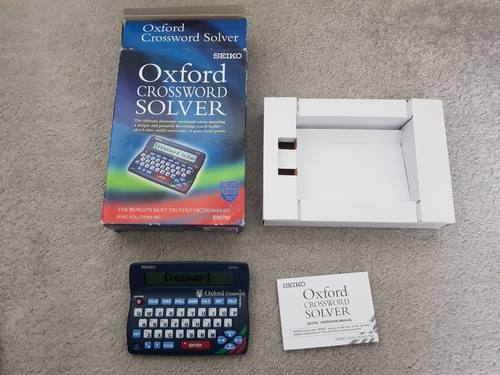 Seiko Oxford Electronic Crossword Solver ER3700 With MINOR SCREEN DEFECT eBay