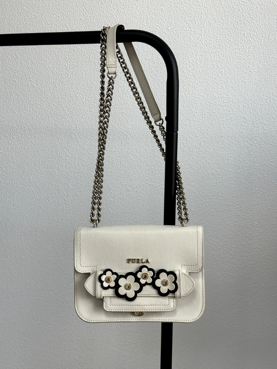Furla Floral Carol S Leather Bag Crossbody B.Flower | eBay