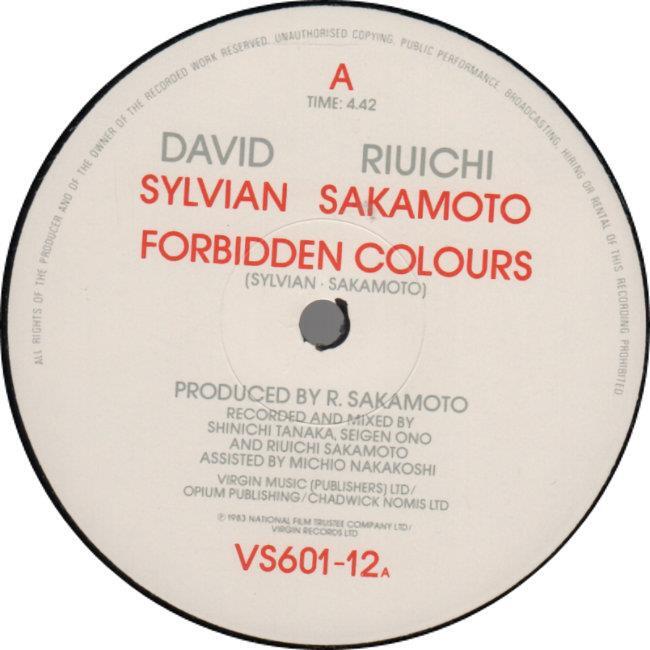 DAVID SYLVIAN/ RYUICHI SAKAMOTO Forbidden Colours 1983 or