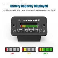LED Battery Meter Battery Level Monitor Lead-Acid Battery Gauge 12V24V36V48V60V