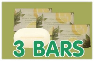 3 BARS Shugar Soapworks Oatmeal & Lemon Verbena - 3 - 6.25 oz. bars - VEGAN 