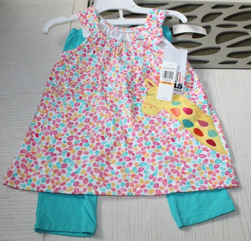 KIDS HEADQUARTERS Little Girls Draw-Straps Printed Tunic&Capri Leggings Set 6X - Picture 2 of 6