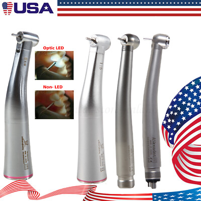 Dental 1:5 (LED Fiber Optic) Contra Angle / High Speed Handpiece 2/4Hole Fit NSK